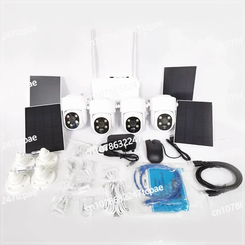 Outside Indoors CCTV Network System Wireless WIFI 360 Degrees HD NVR Kit Sets Solar Panel Security