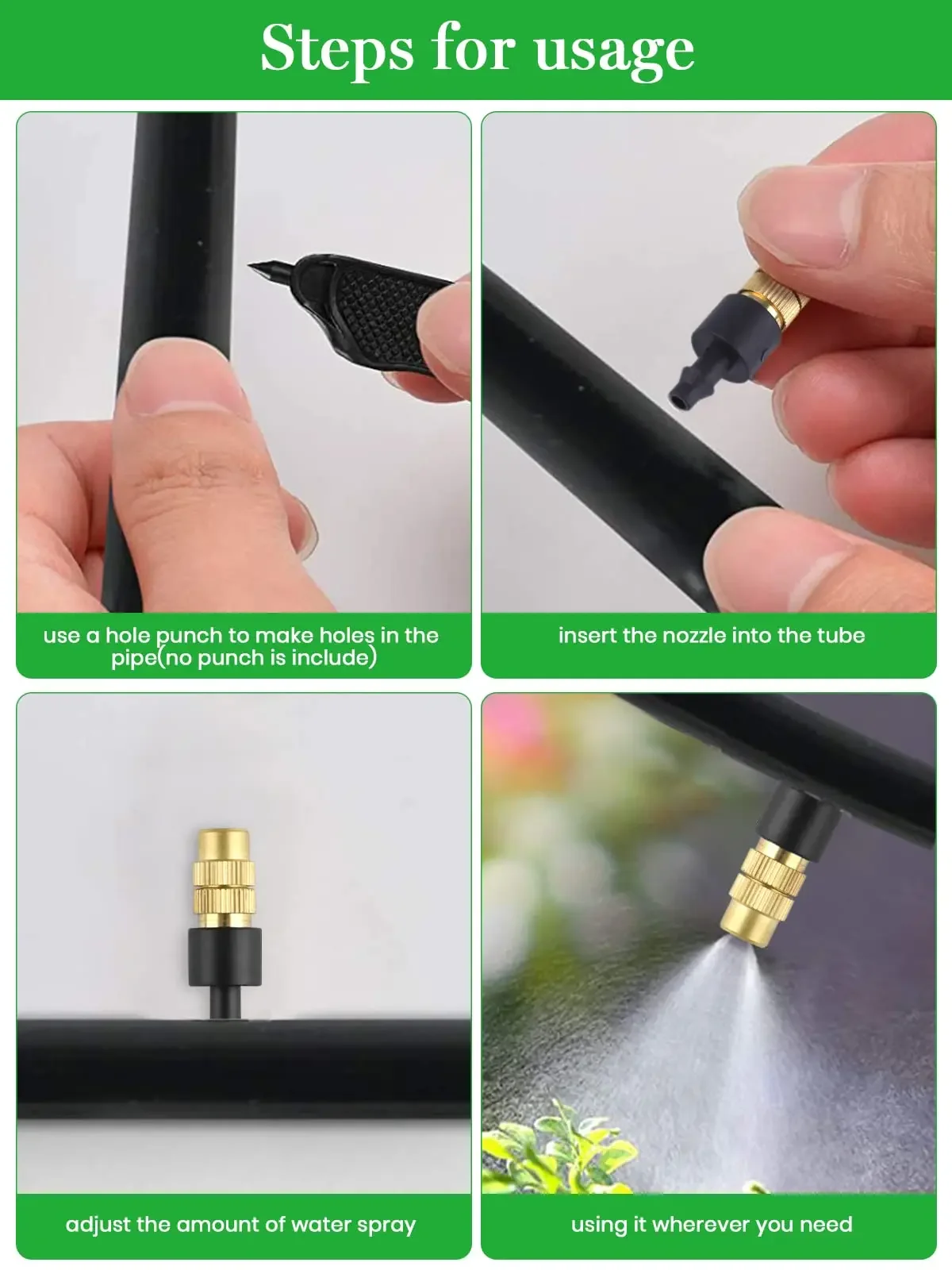 10 stücke 4/7PVC Outdoor Beschlagen Kühlsystem Garten Bewässerung Bewässerung 1/4'' Messing Zerstäuber Einstellbare Garten Micro Sprinkler – Detail 7