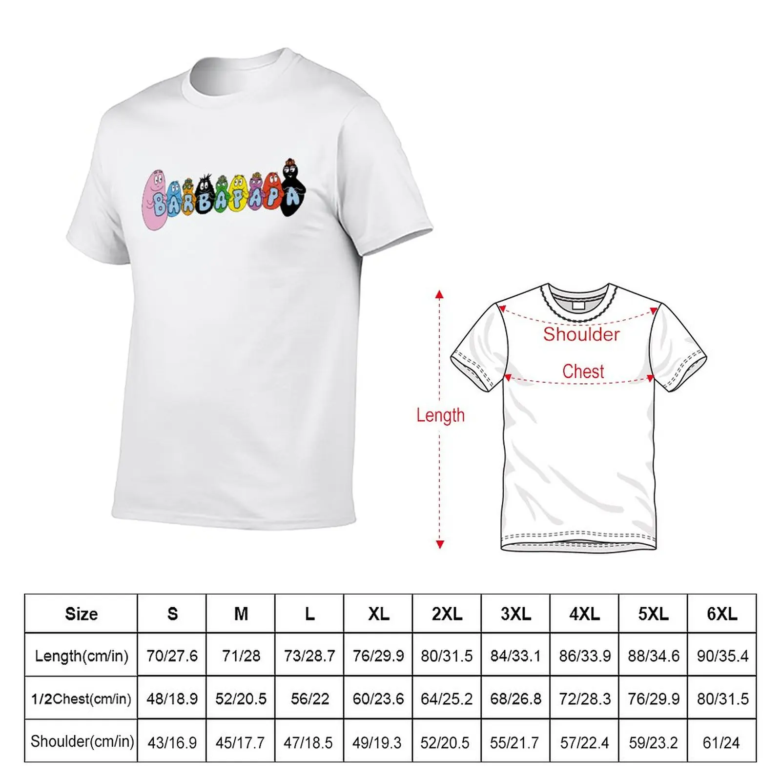 Barba Family Text T-Shirt tops plus size tops funny t shirts for men