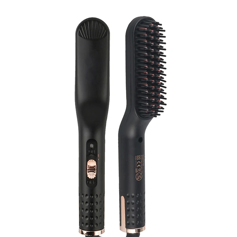 Lisseur de cheveux Portable brosse hommes cheveux moelleux électrique friser barbe lisseur soin de la barbe cheveux courts lisseur peigne