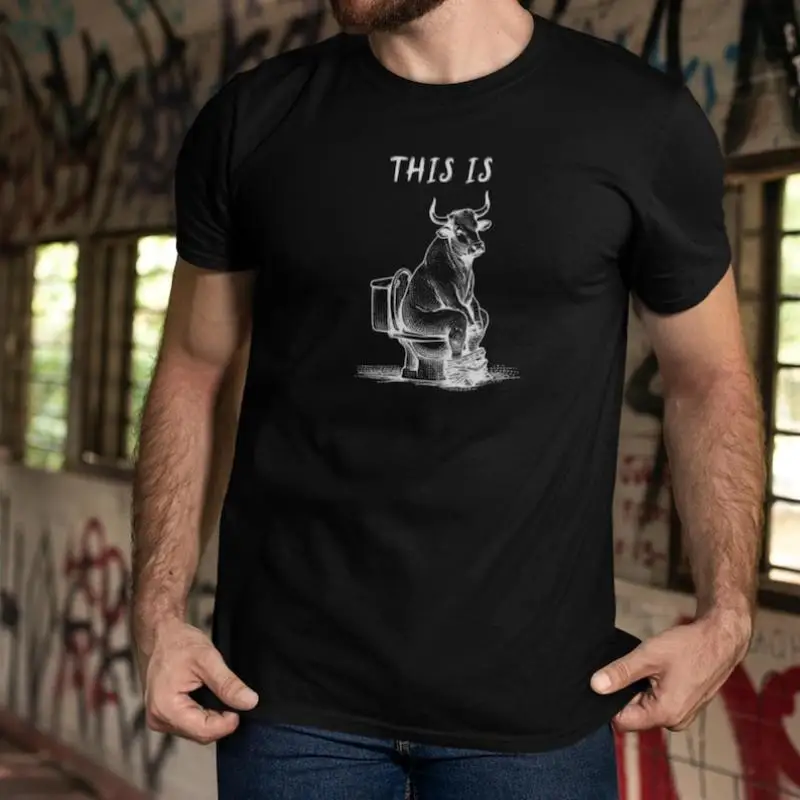 

Funny Bull T-shirt Men Women This Is Bullshit Graphic Tee Sarcastic Humorous Dad Joke Top