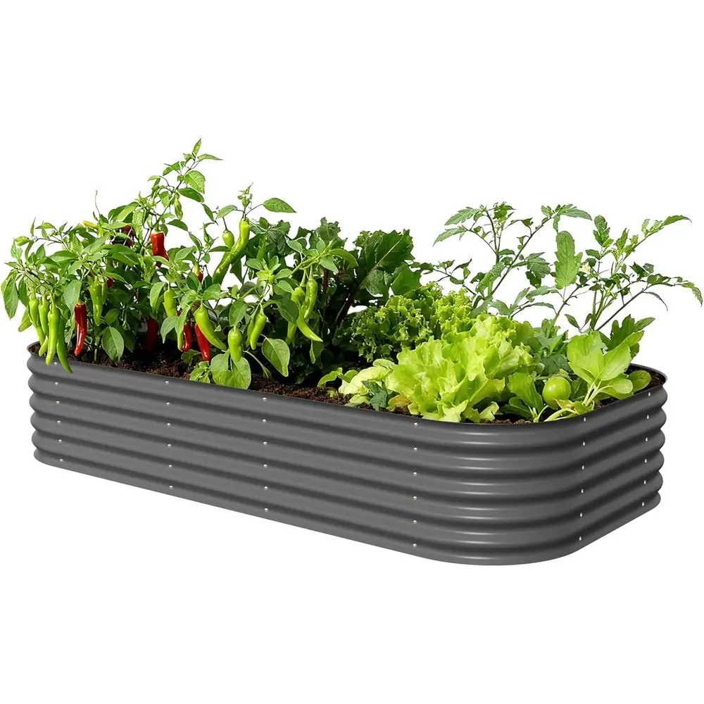 

Комплект для приподнятой грядки Vego Garden, высотой 17 дюймов, 10 в 1, большая металлическая грядка для овощей, трав и растений.