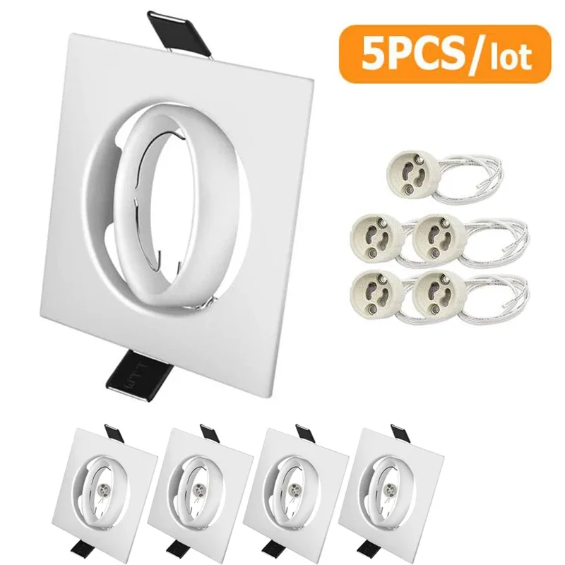 

LED Recessed Downlight Fram Adjustable Ceiling Lamps Holder Gu10 Socket Or Mr16 Base Led Spot And Halogen Built-In Spot Lights