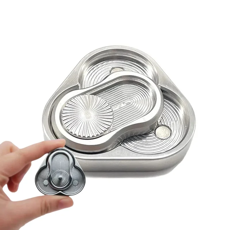 Trójkątny Magnetyczny Slider Fidget EDC Metalowy Przyrząd do Zabawy Palcami, Karta do Wciskania, Zabawka Antystresowa Obrotowa dla Dzieci z Autyzmem i Uspokajająca Lęk