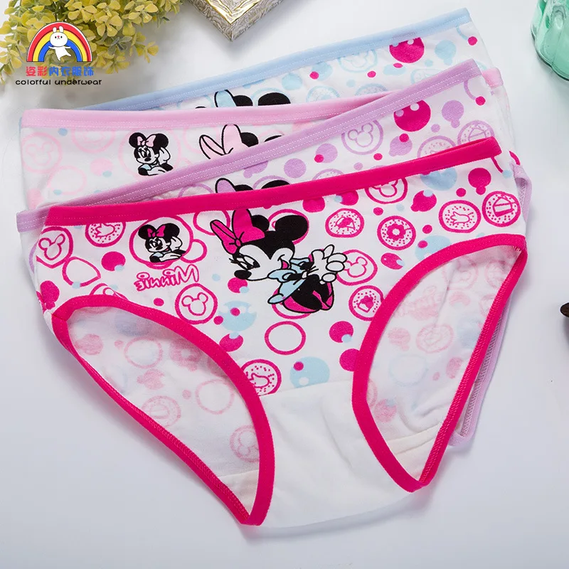 1/4pcs Disney Anime Minnie Mouse Girl Underwear Kawaii Mickey Minnie Children Underpants Cartoon Princess Shorts Kids Gifts