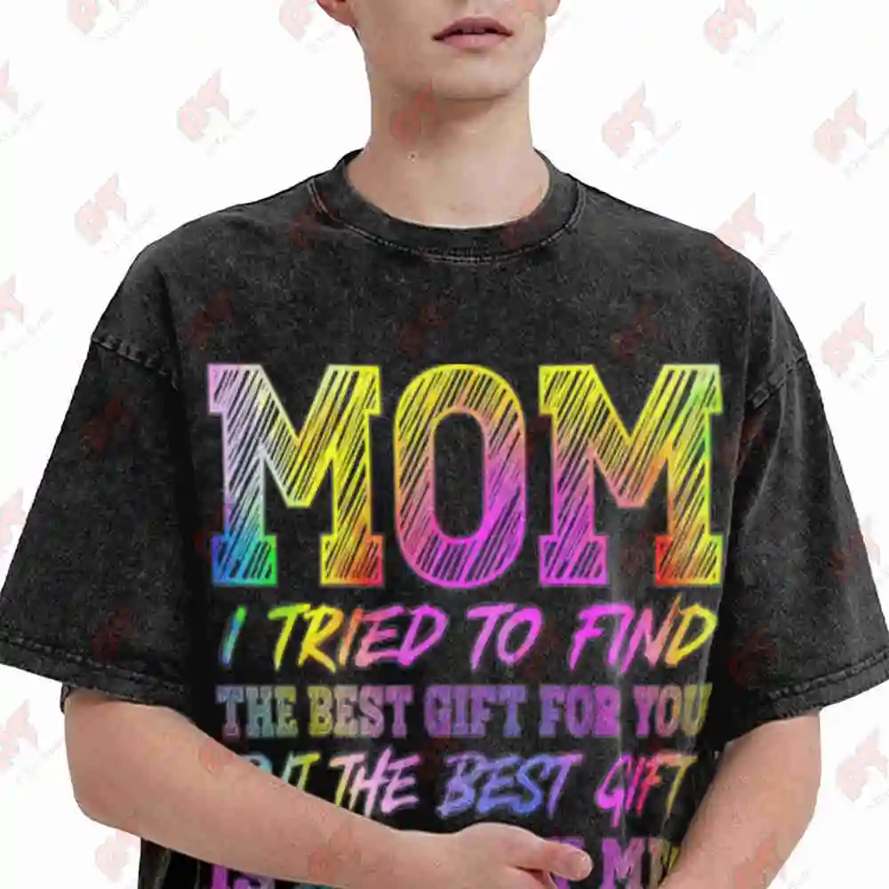 Matching Mom Daughter Birthday Vintage Washed Tee Pure Cotton T-Shirt