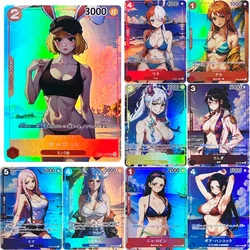 DIY 9PCS/SET ONE PIECE Collection card Yamato Nami Anime characters flash card Cartoon toys Game card Christmas birthday gift