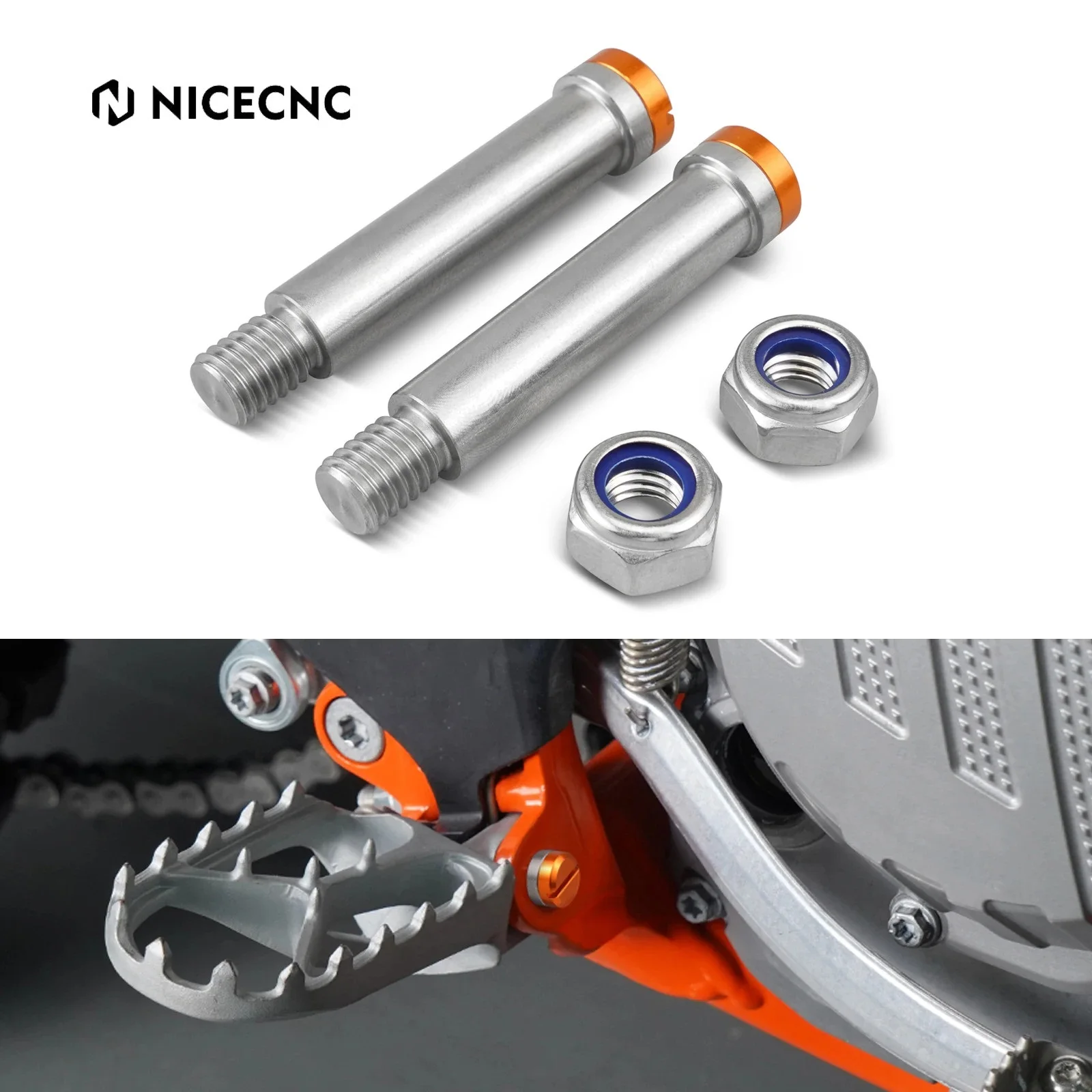 NICECNC Footpegs Pins For 2004-2022 KTM EXC 300 XCW EXC EXCF 500 450 400 350 250 200 150 125 SX XC F 690 Enduro Adventure 1290