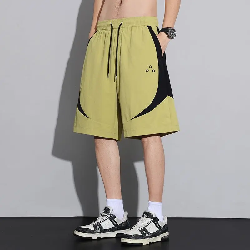 Youth Men's Cool Feeling Breathable Outdoor Casual Sports Straight Leg Five-Quarter Pants Summer Trendy Shorts Versatile Shorts