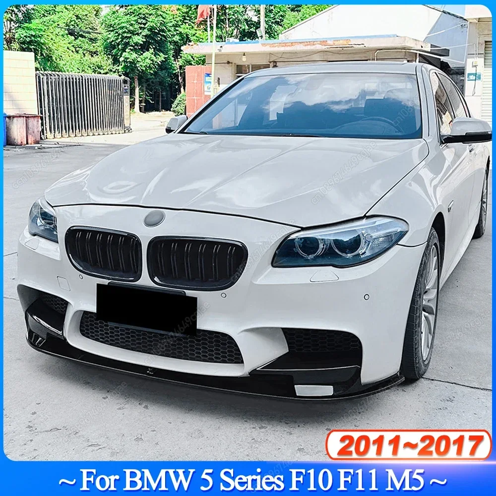 

4 шт. для BMW 5 серии F10 F11 M5 2011-2017 автомобильный передний бампер, диффузор для губ, сплиттер ABS, глянцевый черный/карбоновый вид, обвесы, тюнинг