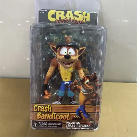 Game Crash Bandicoot Sane Trilogy Action Anime Figure Crash Figure Toy NECA Doll Decoration Halloween Gifts Replica Copy