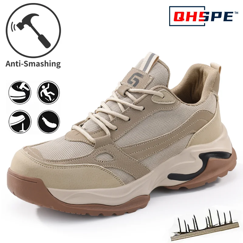 Sicherheitsstiefel mit Stahlkappe, Arbeitssneaker für Herren, Anti-Smashing-Sicherheitsschuhe, pannensicher, rutschfest, wasserdicht, leicht