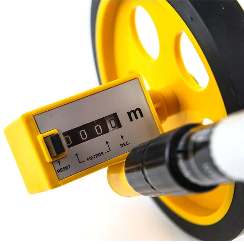 T50 WS-202 Telescopic Handle High Visibility Distance Measuring Wheel 0-999.9m Roller Distance Meter Measuring Tape Rangefinder