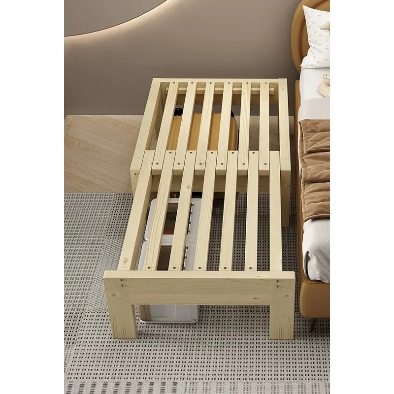 Solid Wood Pull Out Sofa Bed Telescopic Design for Small Apartment Living Room Tatami Style Space Saving