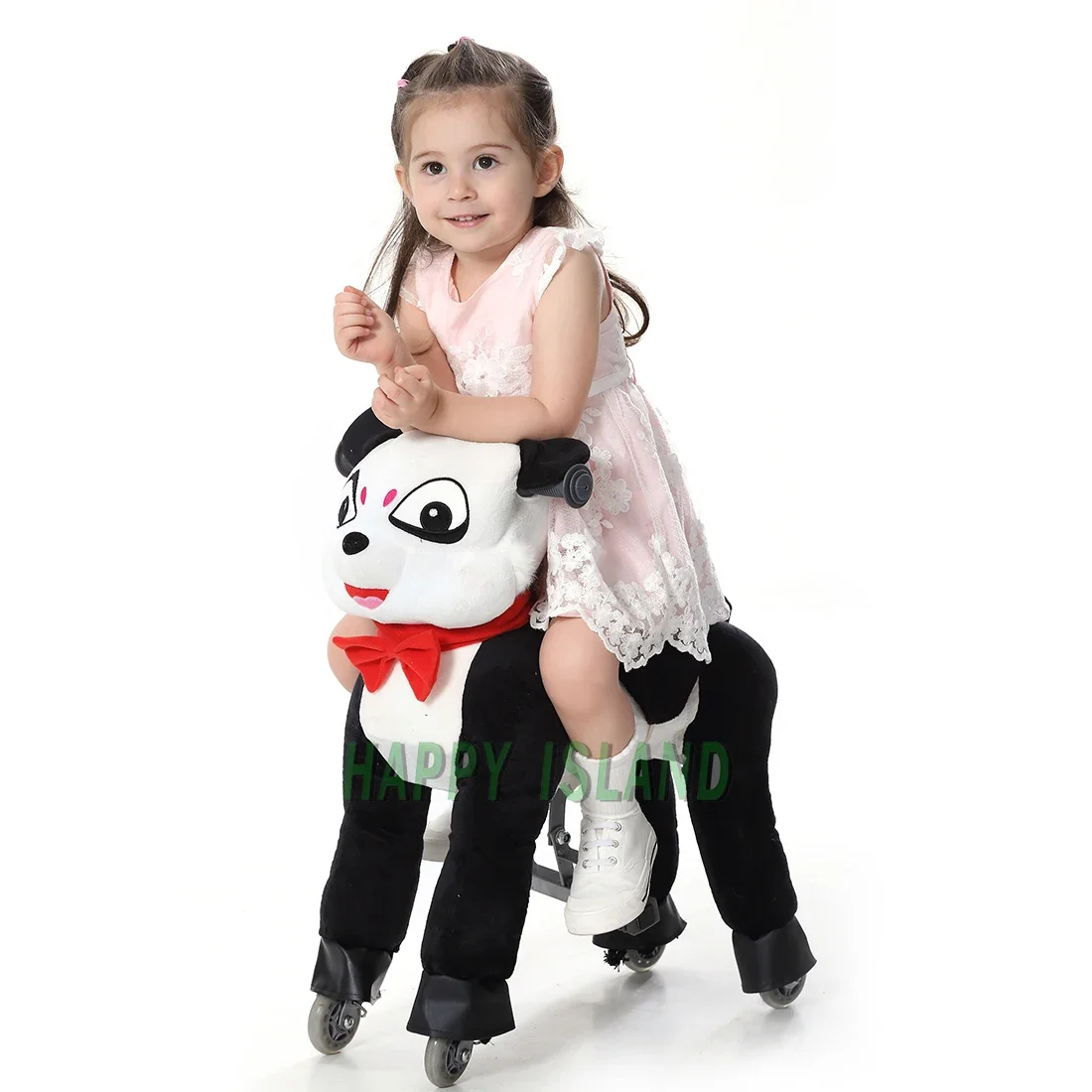 

Ride Plush Walking Animal Mechanical Riding Pony with Wheels for Age 3-6 Riding on Toy Plush for Children