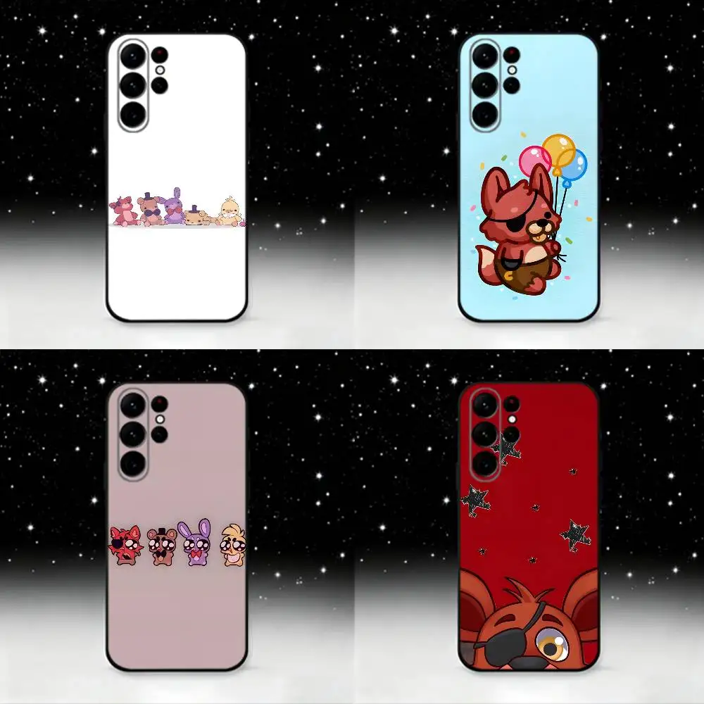 Five-Nights-At-Freddys F-Fnaf Phone Case For Samsung S25,S24 Ultra,S20,S30 plus,S22 plus,S23,S30 Ultra 5G Silicone Black Shell