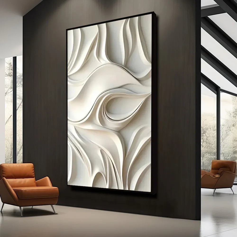 Abstrato 3D Texturizado Pintura em Tela Arte de Parede Moderna Decoração de Casa Pôster Geométrico Minimalista i