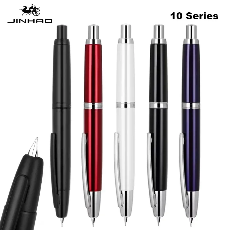 jinhao 10 imprensa caneta fonte elegante luxo f ef nib caneta de tinta escrita caligrafia canetas iniciante material escolar escritorio papelaria 01