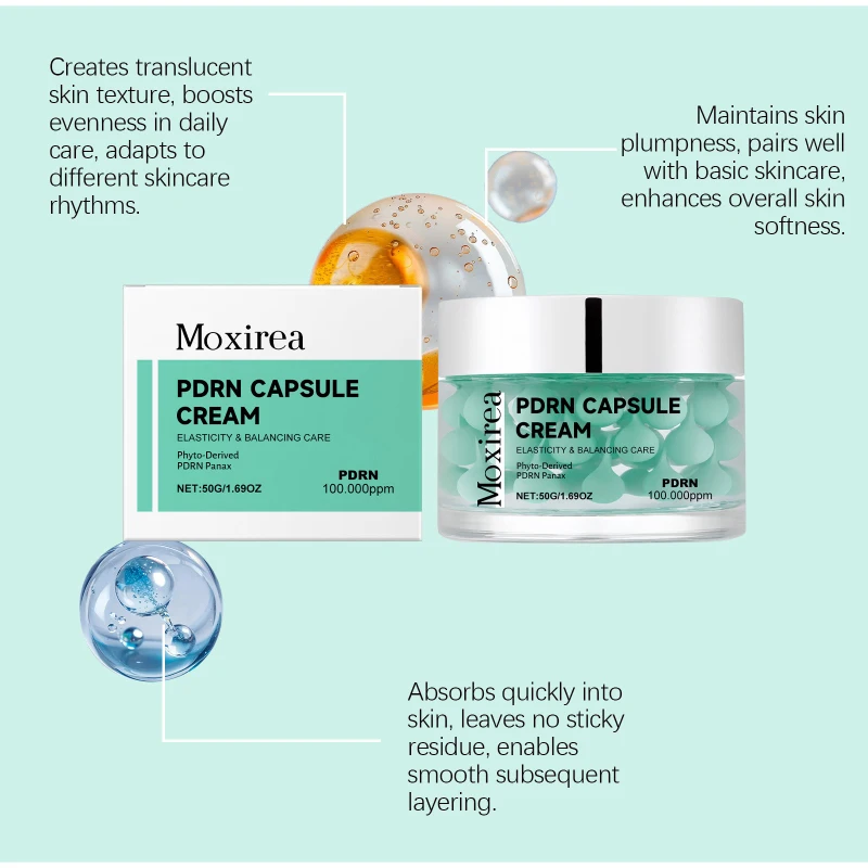 Pdrn Hyaluronic Acid Capsule Cream Gentle Softening Brightening Relieving Dryness Moisturizing Unisex Absorption Daily Skincare