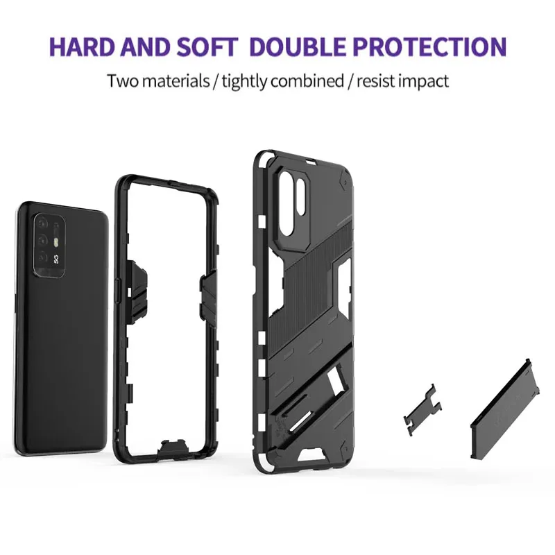 For OPPO A94 A95 5G Armor Shockproof Phone Case Back Cover Magnetic Kickstand Anti-Fall Protect Coque Cases