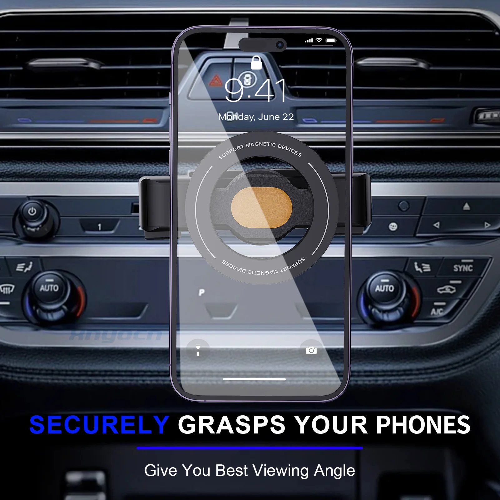 Car Mounted Magnetic Mobile Phone CD Slot Holder Smartphone Built-in 6 Powerful Magnets GPS Satellite Navigation for Iphone 16 image 2