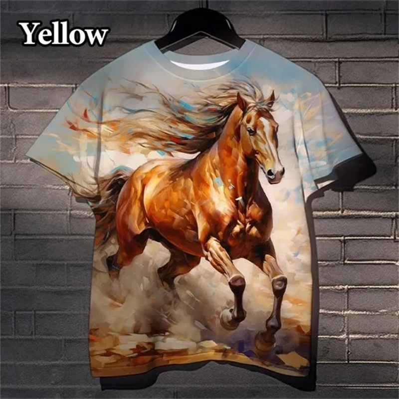 Animal Horse 3D Printed T-shirts Men And Women Hip-hop Summer Casual Harajuku T Shirt Street Cool Graphic Tee Novelty Tshirt Top