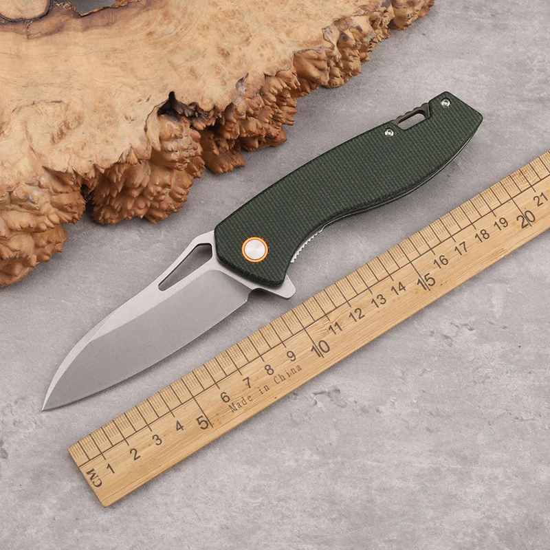 D2 Steel Linen Handle Folding Knife Creative Camping Survival Collection Outdoor Tactics EDC Fruit Sharp Tools