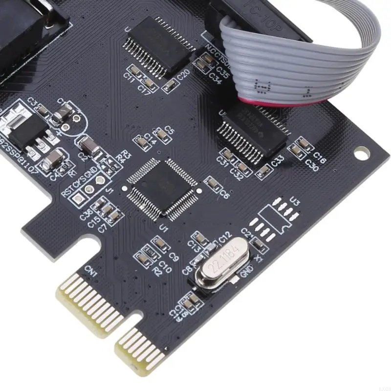 LX0B 2 порт последовательный PCI-E Com Controller Card PCI-E до RS232 DB9 Com Adapter Converter