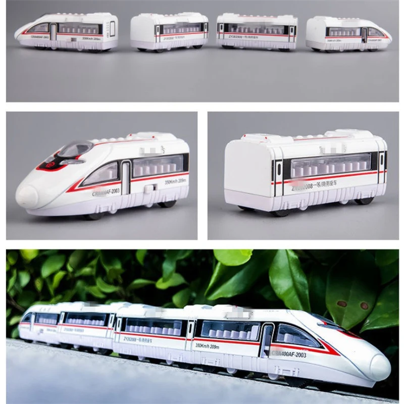 Zestaw modelu kolejki magnetycznej 1:60 ze stopu, otwierane drzwi, przesuwne, czteroczęściowy, zabawki edukacyjne na sprzedaż.