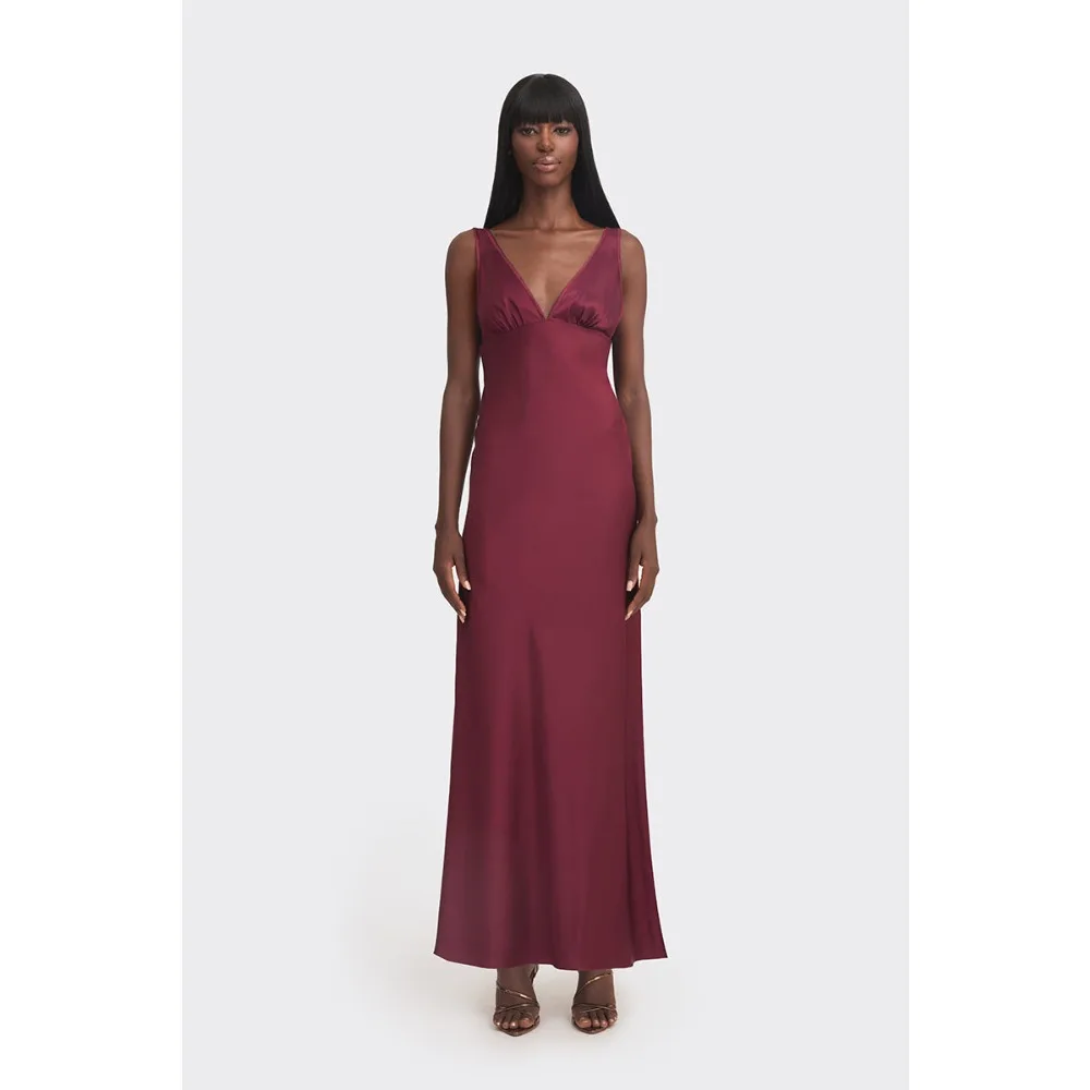 

Customized Burgunsy Slip Evening Dresses V Neck Luxury Cocktail Party Dress Mermaid Long Prom Gowns for Women 2026 Bespoke