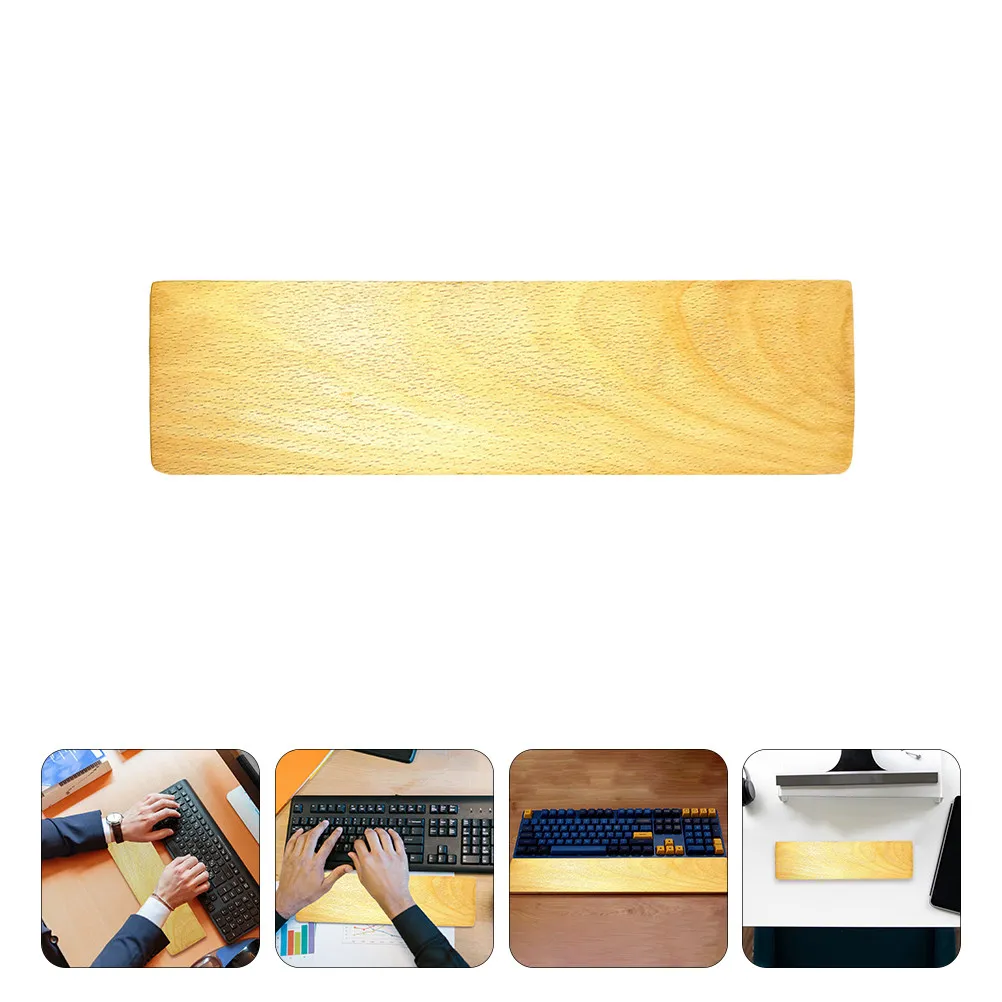 Wooden Keyboard Wrist Support Anti-Skid Base for Computer Laptop Typing Gaming Pain Relief Wrist Neutral Alignment Ergonomic