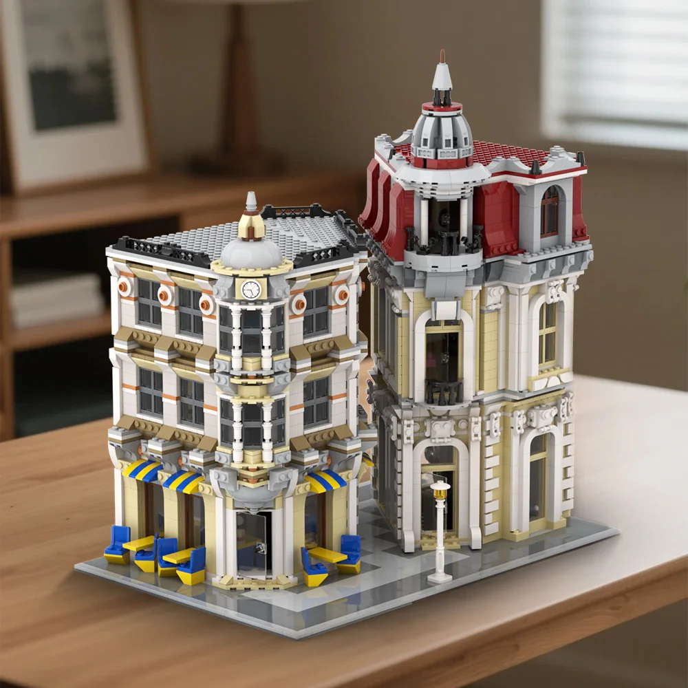 

MOC Corner Alley Modular Building Blocks City Street View Luxury Apartment Villa Corner Architecture Brick Toy Adult Gift