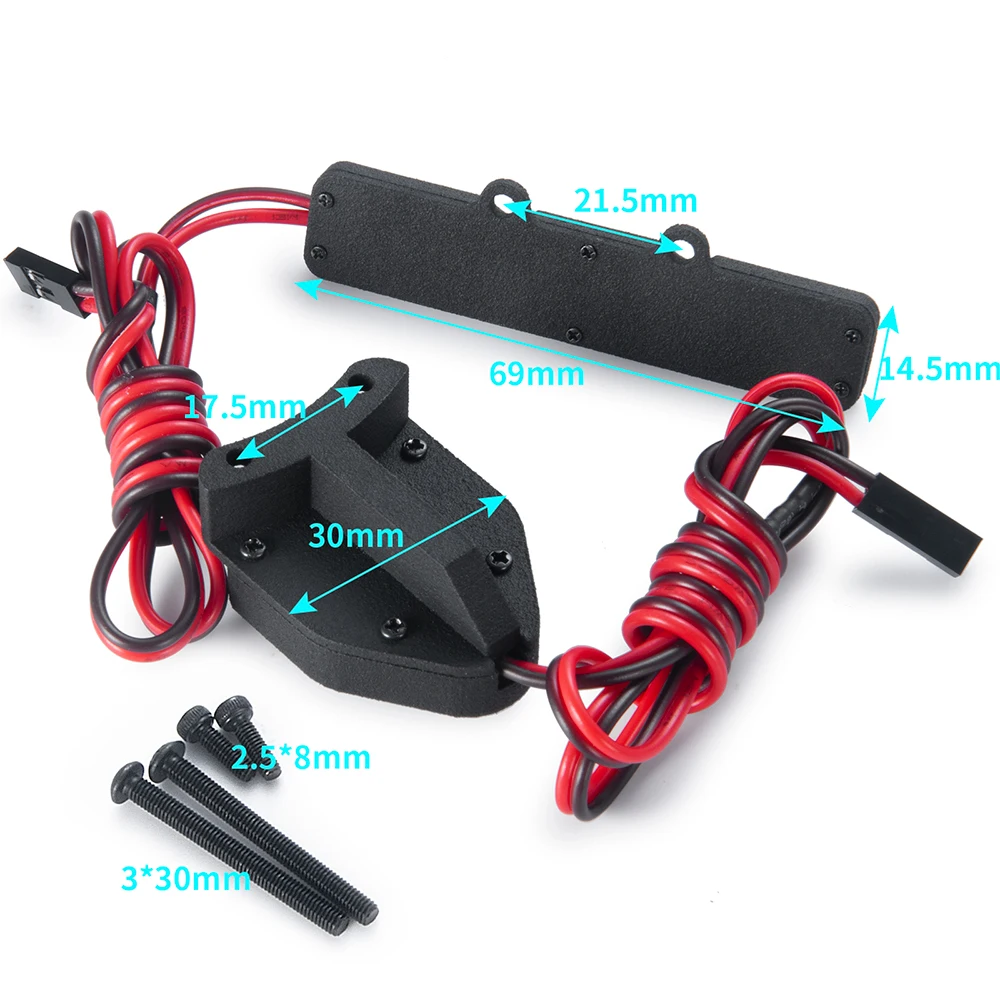 AXSPEED-barra de luz LED delantera y trasera, Kit completo para 1/8 Sledge 4WD Monster Truck, lámpara decorativa para coche, piezas de mejora