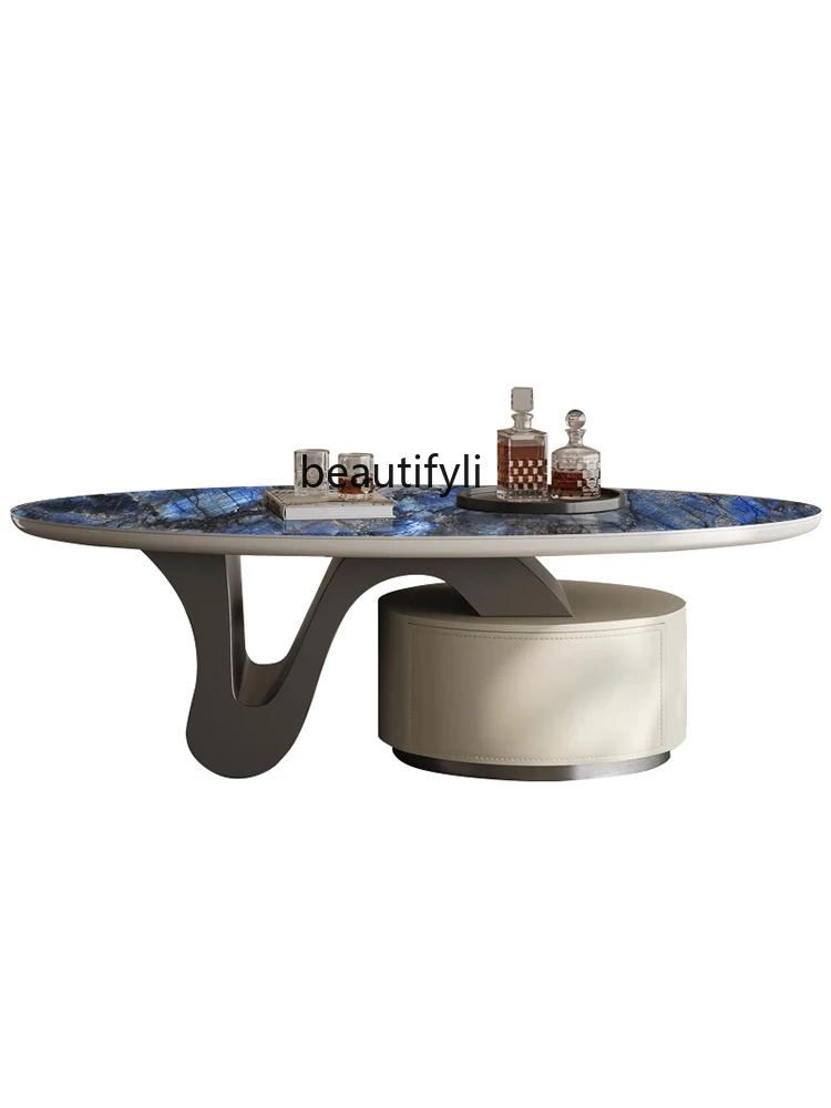 

Italian Light Luxury Stone Plate Coffee Table Living Room Home Designer High-End Simple Model Tea Table