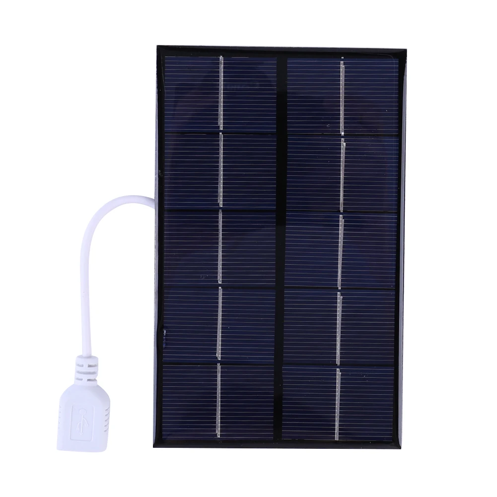 Placa Solar USB, cargador de Panel Solar de 5W y 5V, células fotovoltaicas de polisilicio para batería de 3-5V/carga de teléfono para acampar al aire libre