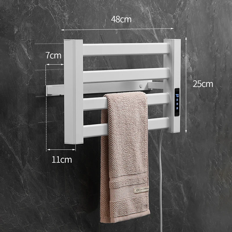 Bathroom Fittings Electric Heated Towel Rack No Drilling Towel Warmer Stainless Steel Sterilizing Smart Towel Dryer for Hotels