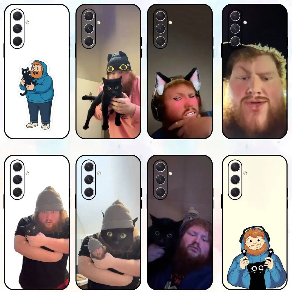 

K-Kitty and C-Caseoh Phone Case For Samsung Galaxy A73,A72,A71,A70,A53,A52,A51,Others Soft Black Shell