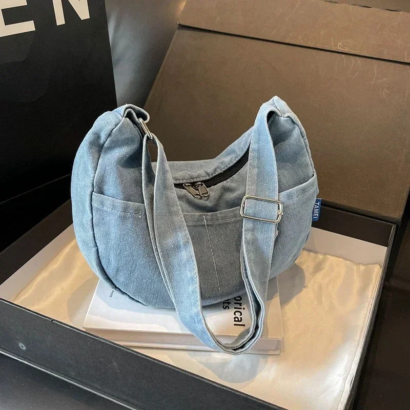 Zipper Denim Sewing Thread Fashion Women's Crossbody Bags on Sale 2024 High Quality Trend Shoulder Bag Bolsas Femininas