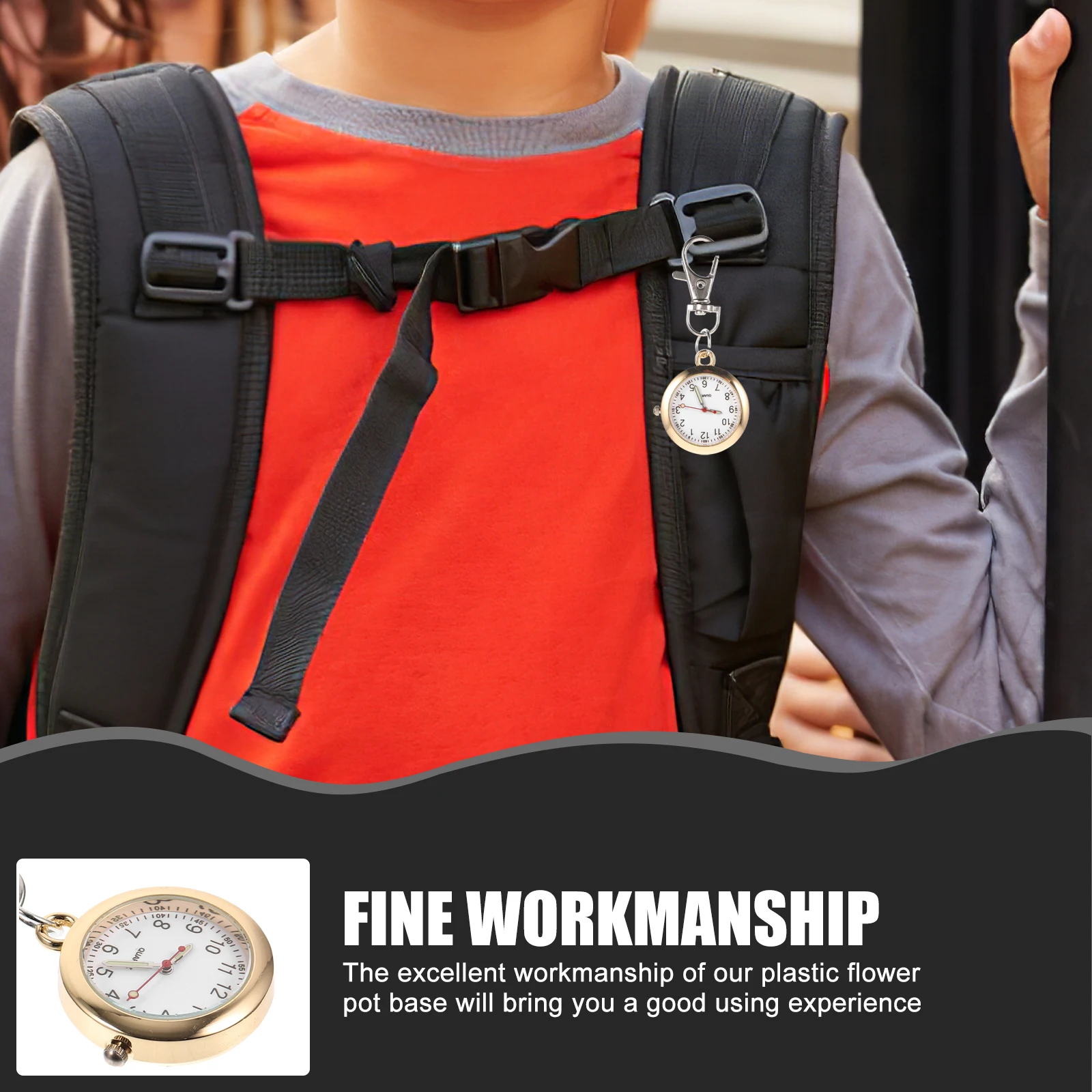 

Nurse Watch Pocket Timing Watches Hanging Keychain Zinc Alloy Durable Precise Time Electronic Watch Students Exam Ring Clip