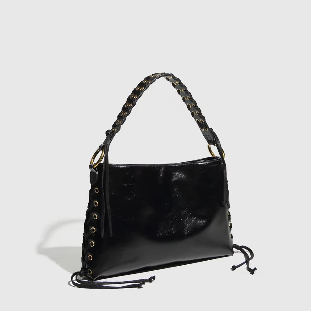 Fashion Woven Strap Shoulder Bag Soft PU Leather Women Handbags High Quality Shopper Tote Bags for Women Bag Commuting Purses