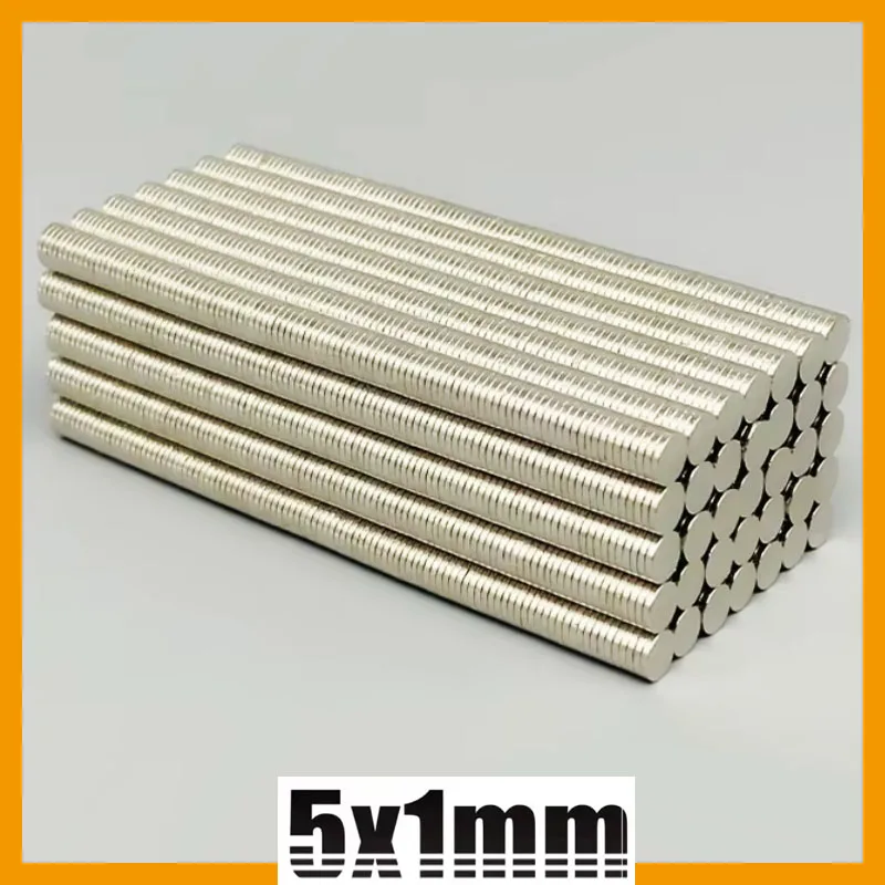 5x1mm 50/100/200/500/1000/2000pcs Mini Small Strong Powerful N35 NdFeB 5mmx1mm Neodymium Magnet Permanent Magnets Disc 5*1mm