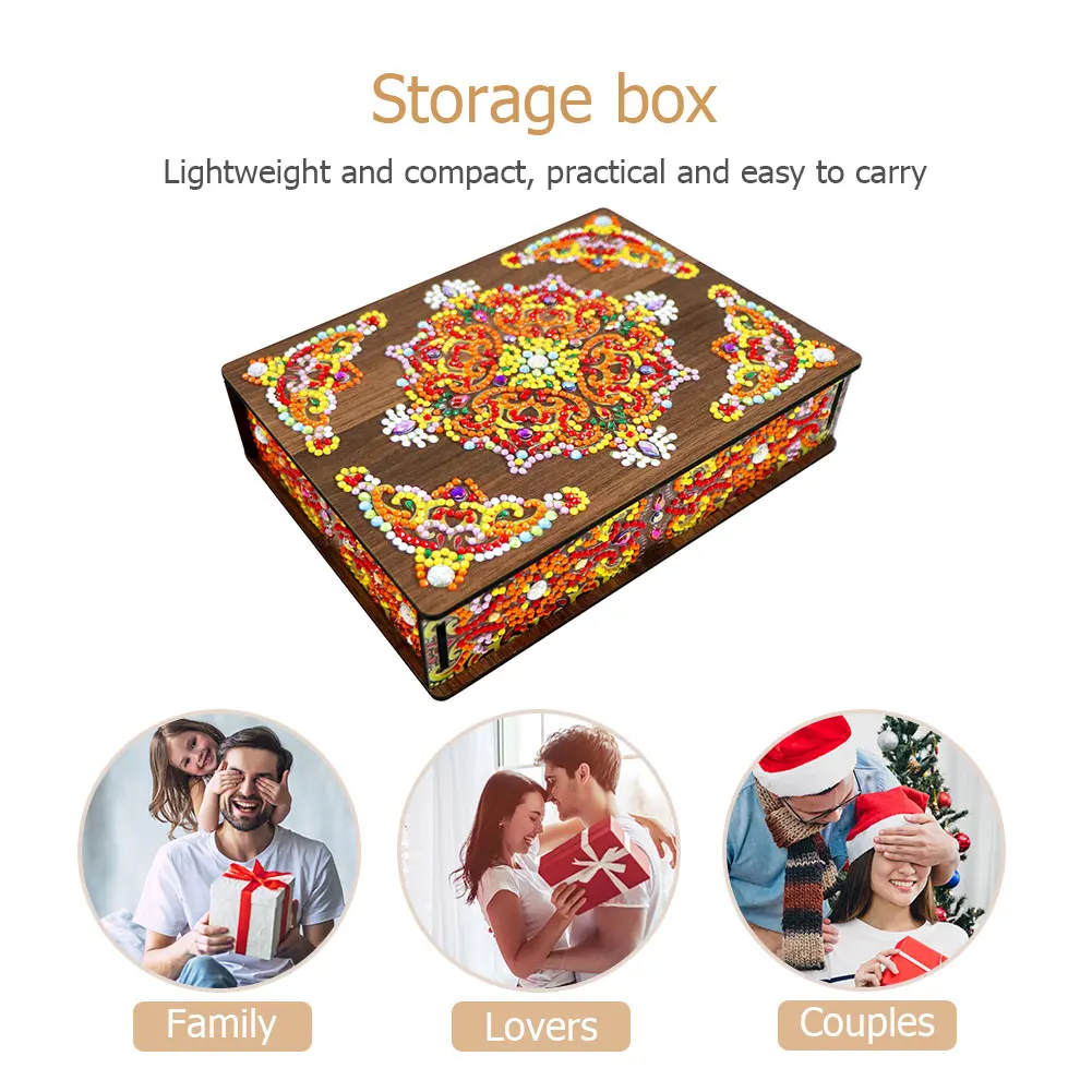 

Mandala Jewelry Storage Box Exquisite DIY Diamond Drawing Special Shaped Drill Case Art Multifunctional Storage