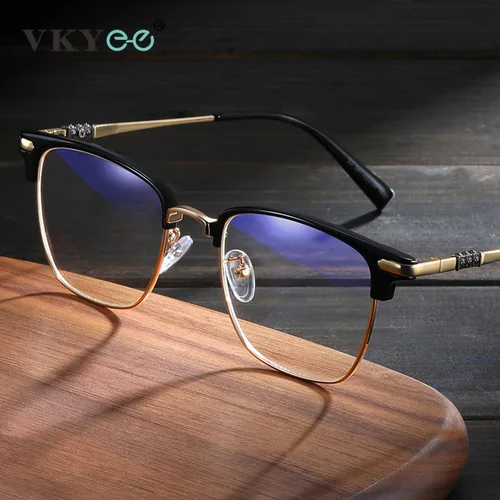 Imagen 1 del producto VICKY, monturas cuadradas clásicas para hombres, bloqueo de luz azul de negocios personalizado, se puede personalizar, gafas de lectura miopes K002