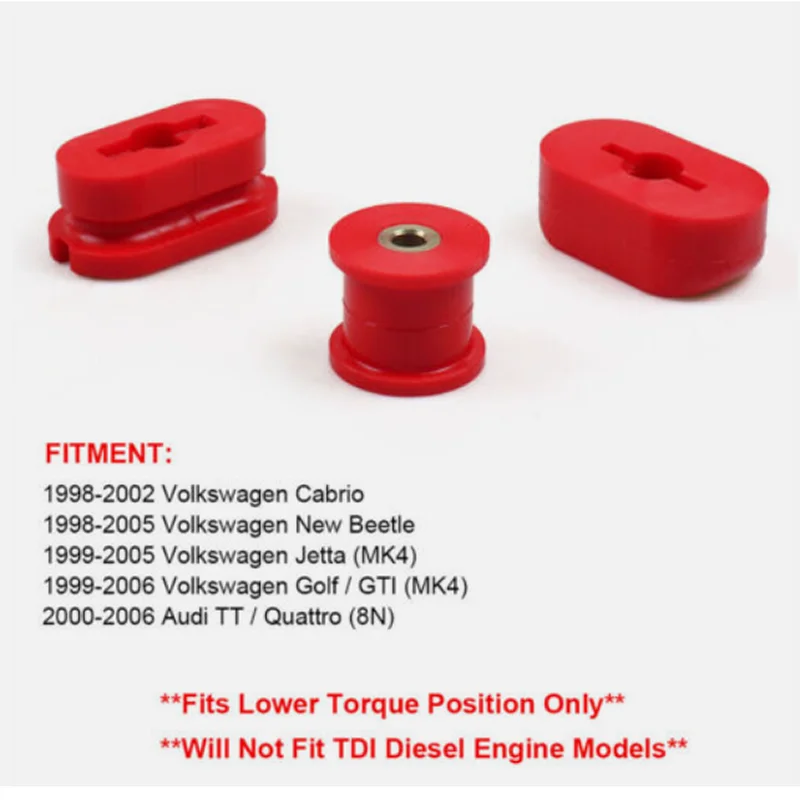 For 99-06 VW Jetta Golf GTI Mk4 Lower Dogbone Engine Mount Polyurethane Bushings