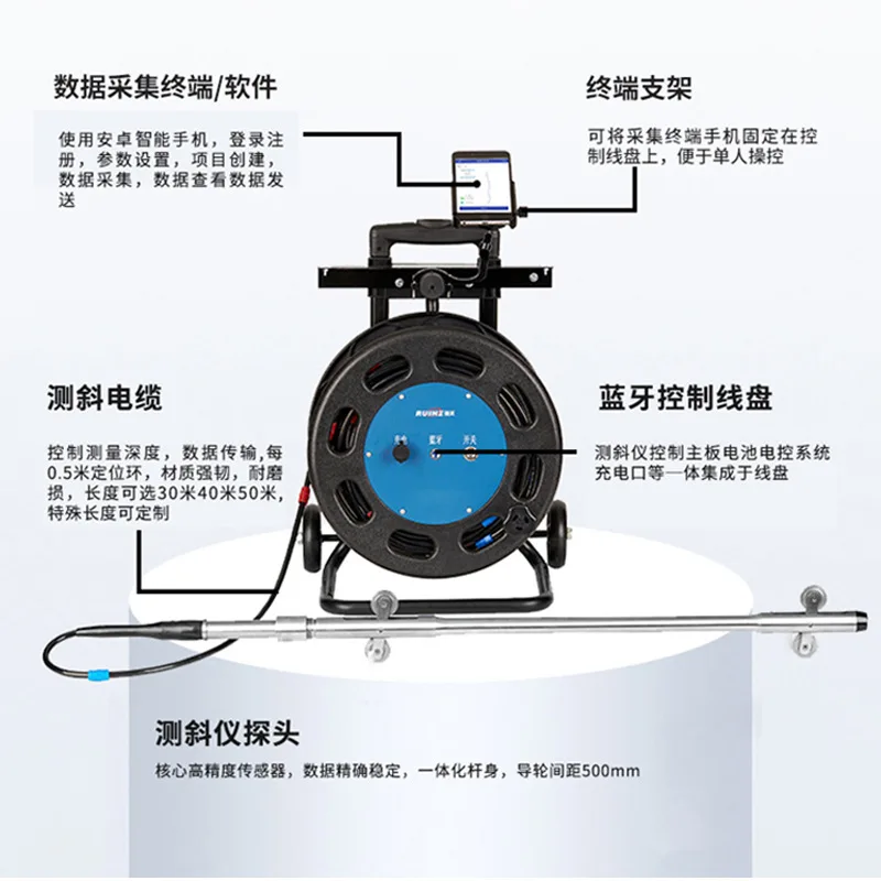 movable inclinometer, Bluetooth intelligent automatic new foundation pit monitoring measuring instrument