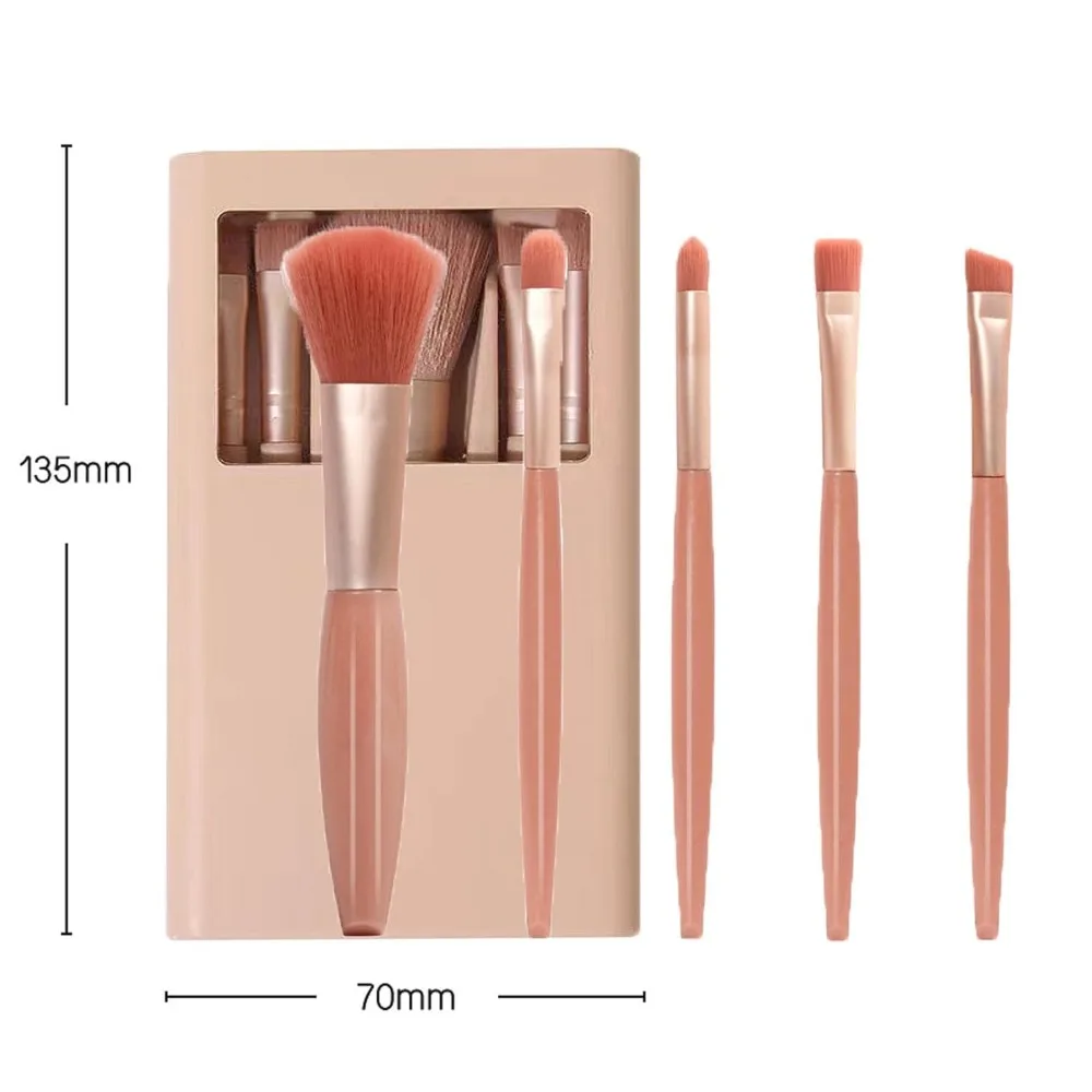 Travel Makeup Brush Set - Eyeshadow, Eye Shadow Brushes, All-in-One Kit with Synthetic Fibers in Pink