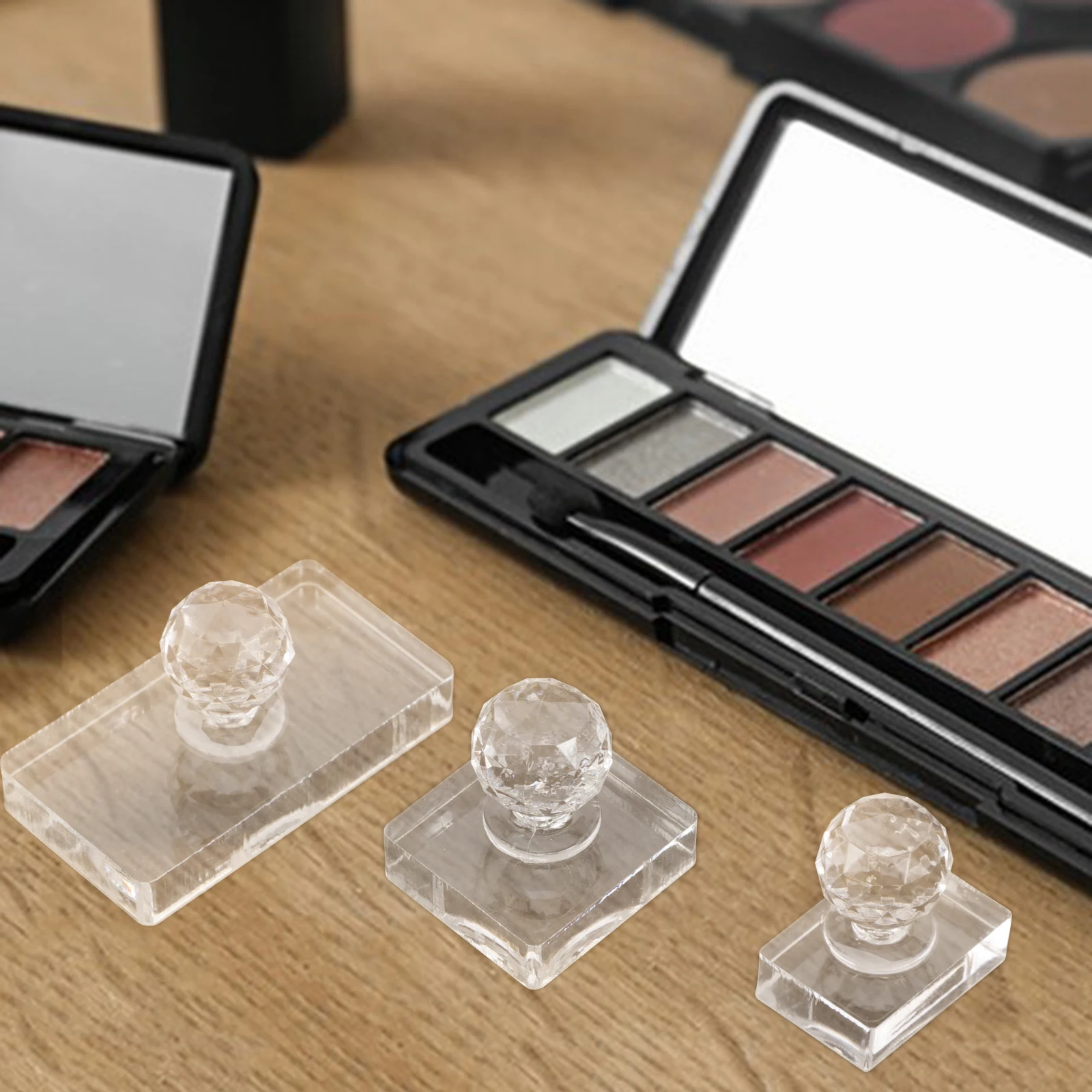 Outil de plateau de fard à paupières, outil de presse cosmétique, sceau de pression, tampon de pression d'ombre à paupières, moule de compactage de poudre, plat de maquillage 3 pièces