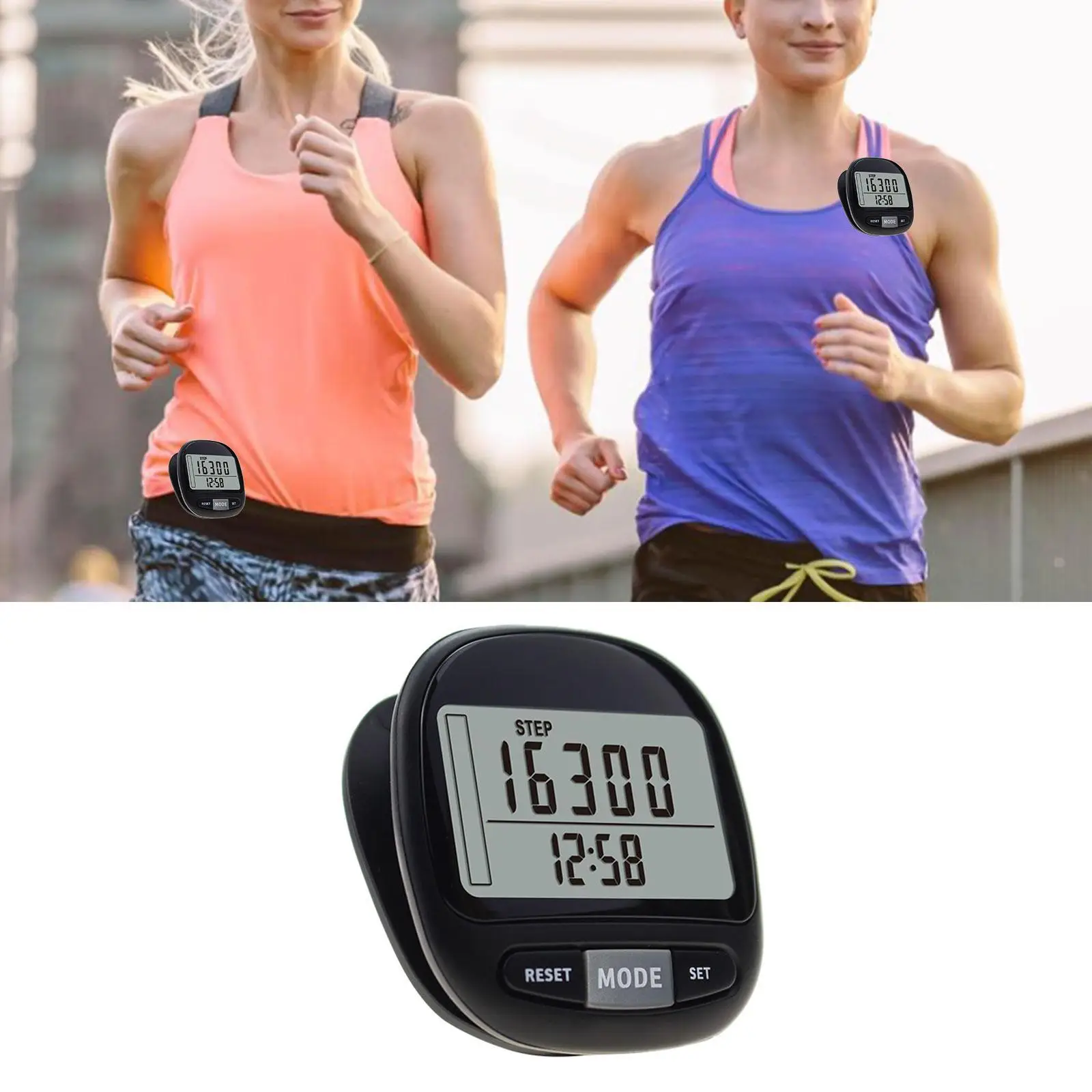 

Step Counter for Kids Adults Back Clip Sport Pedometer Digital Display Walking Pedometer for Running Activity Hiking Outdoor