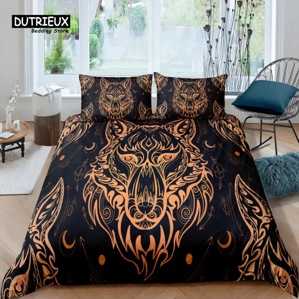 

Home Living Luxury 3D Wolf Bedding Set Comfortable Duvet Cover Set Kids Bedding Set Queen and King EU/US/AU/UK Size