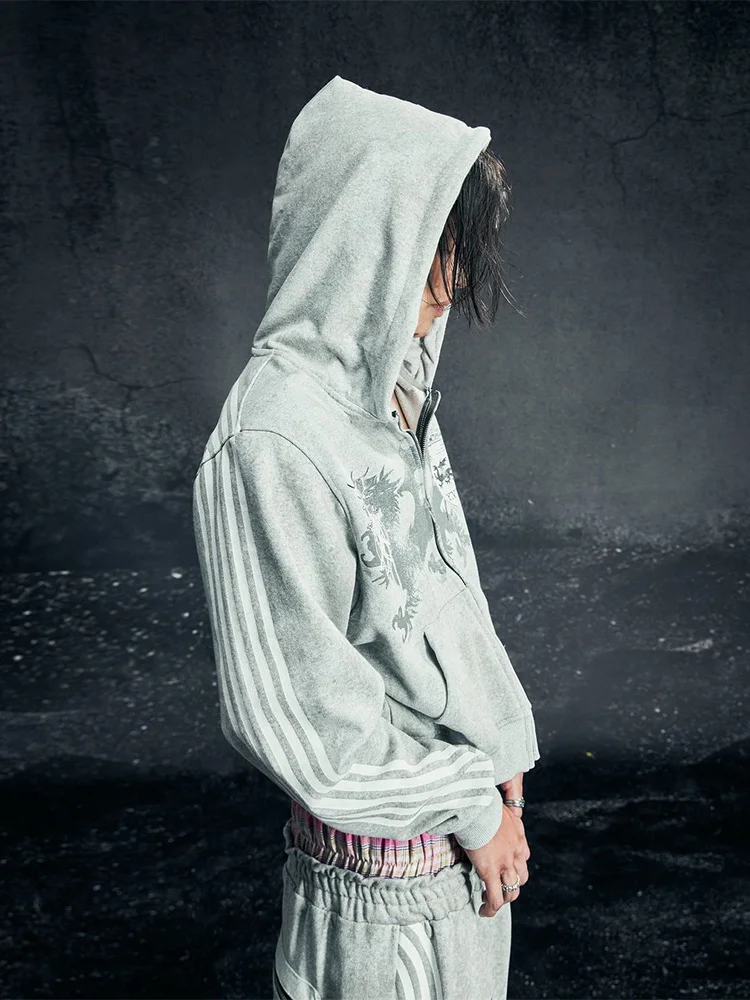 Y2K القوطية الشرير مطبوعة الرجال والنساء الشارع موضة مقنعين تيشرت رياضي الهيب هوب ريترو Harajuku فضفاض زمم هوديي 2025 جديد #5